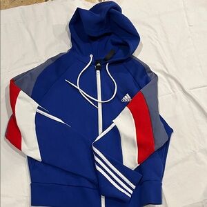 Adidas  Blue Jacket with Red and White Accents